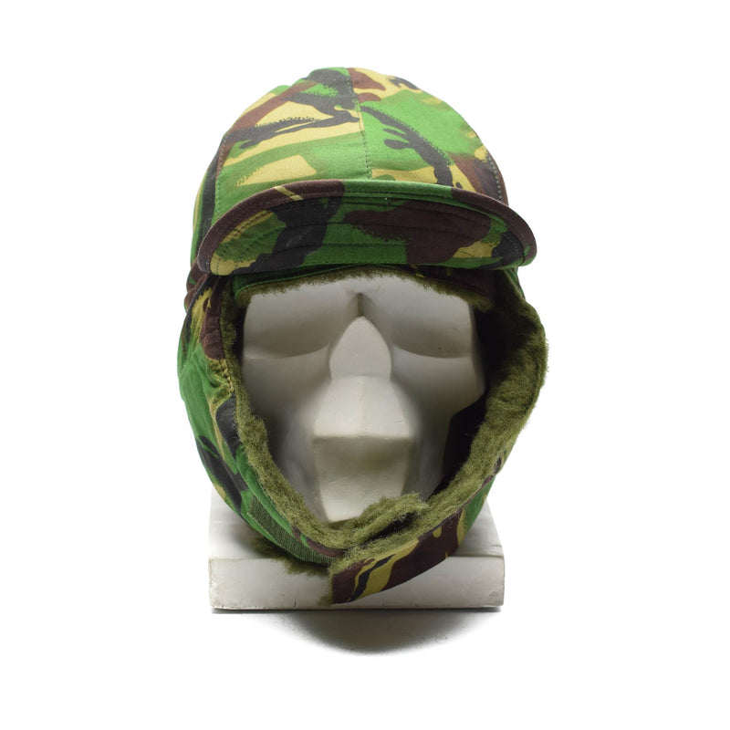 Original British army forces winter hat folding ears DPM woodland camouflage