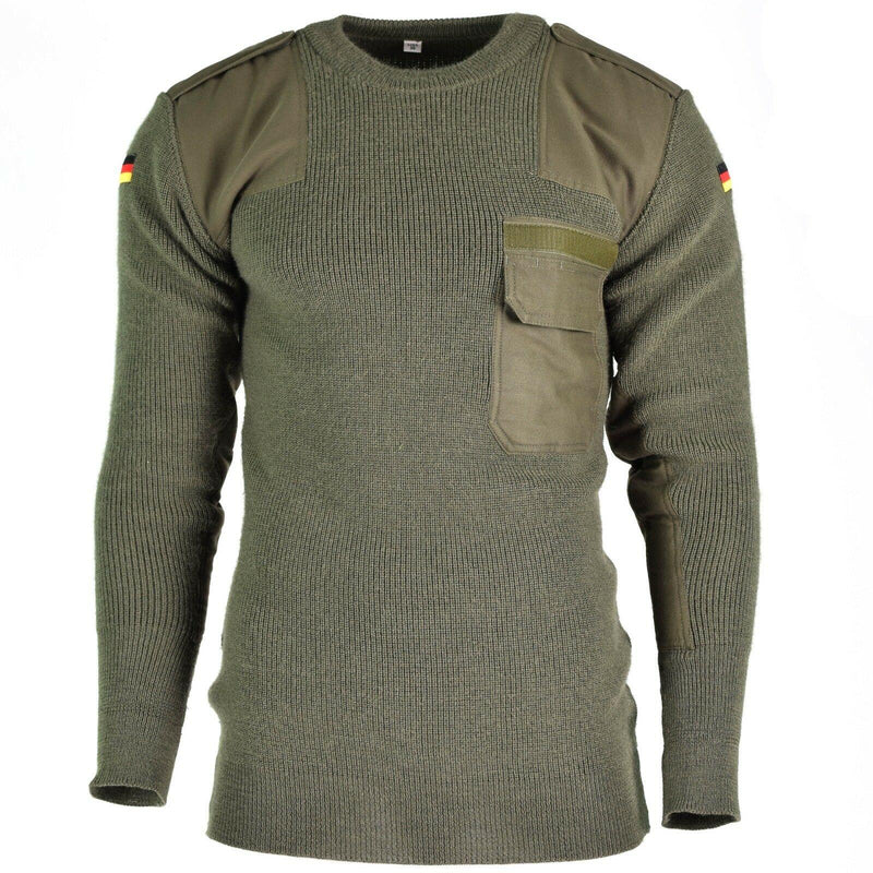 Genuine German army pullover Commando Jumper Green Olive sweater Wool NEW