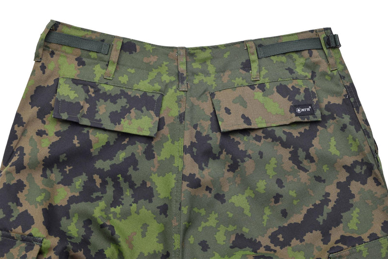 MFH Combat Pants Adjustable Waist Durable BDU Trousers M05 Finnish Camo