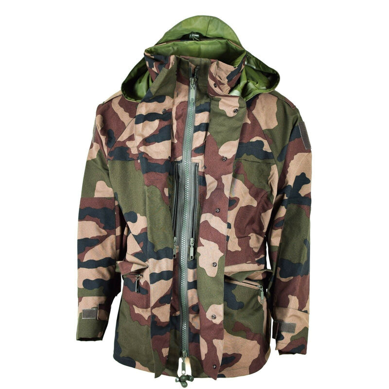 Genuine French army waterproof trilaminate jacket CCE camo hooded rain parka NEW