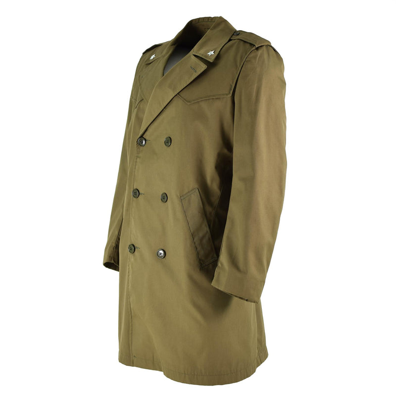 Original Italian army trenchcoat Khaki Blue plain color raincoat military issue