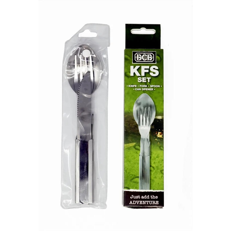 BCB KFS Set Camping Knife Fork Spoon Integrated Can Opener Durable Design