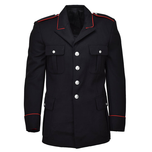 Original Italian military black wool carabinieri formal jacket red stripes NEW