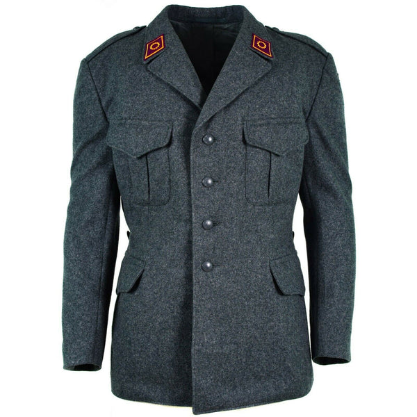 Genuine Swiss army wool jacket Switzerland military issue surplus uniform grey