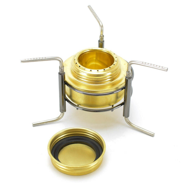 Spirit burner camping lid Cook stand brass mess kit alcohol stove tripod cooker