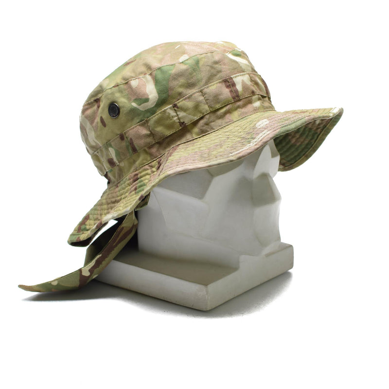 Genuine British Military Bush hat MTP camouflage neck flap Panama Boonie hat NEW