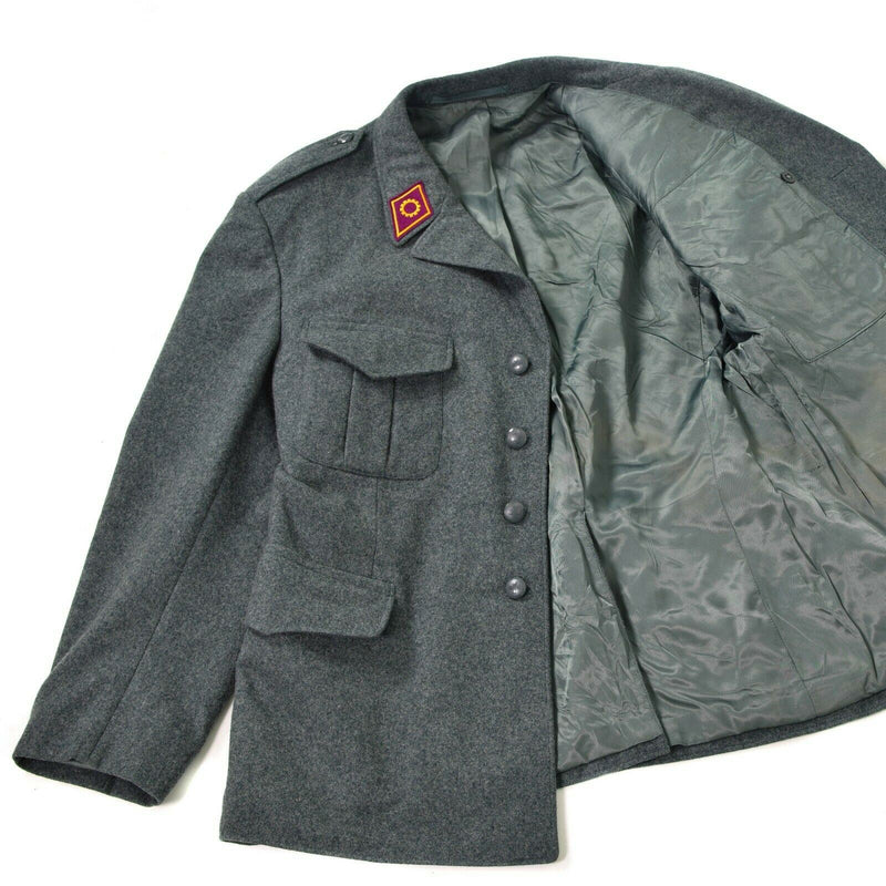 Genuine Swiss army wool jacket Switzerland military issue surplus uniform grey