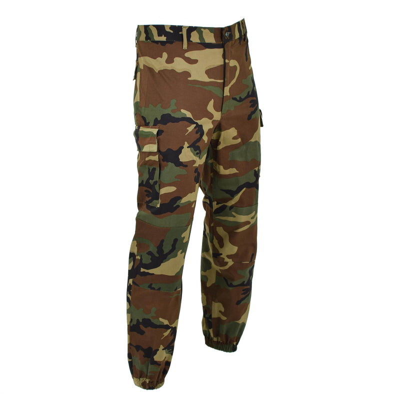 Original Italian Military cargo pants combat woodland camo field trousers NEW