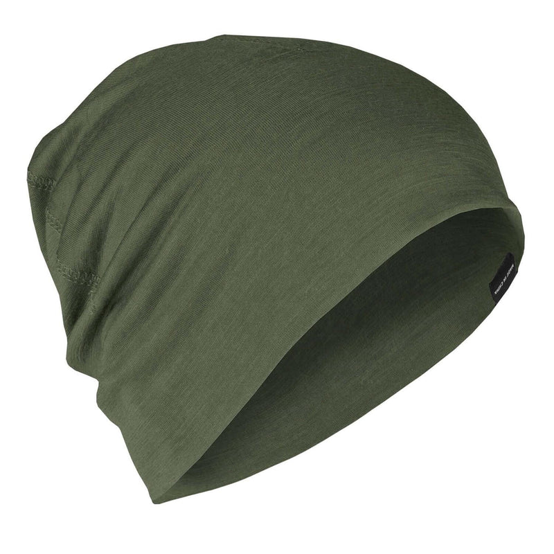 A.Blochl Merino wool beanie sports hiking headwear breathable watch cap olive