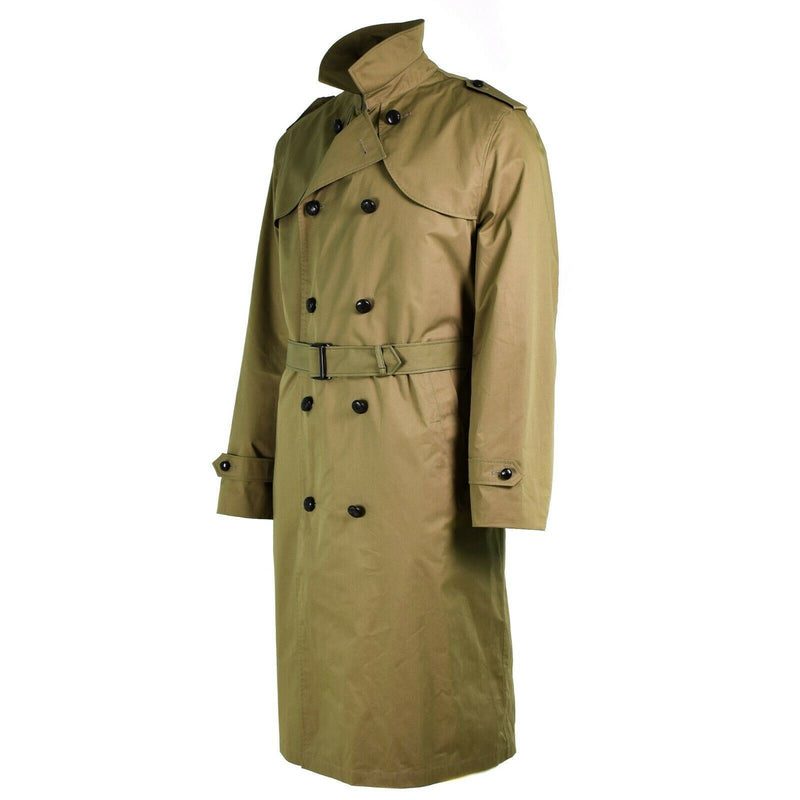 Genuine Dutch army Coat Khaki long officer trench coat with lining NEW