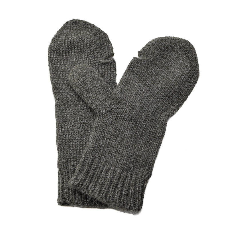 Genuine Swiss army gray wool gloves warmer snow cold weather breathable mittens