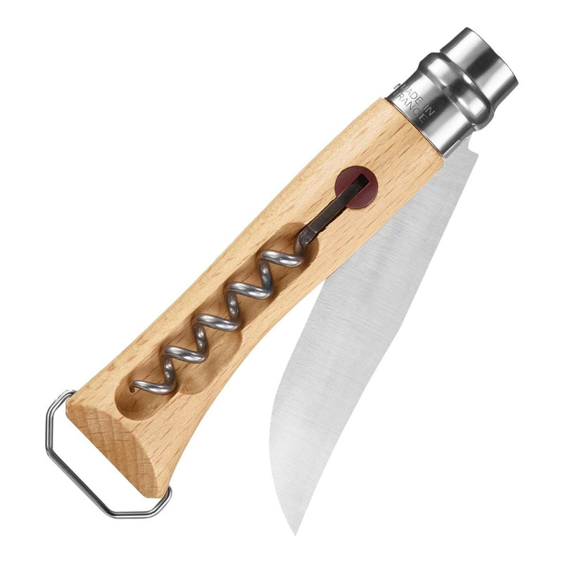 Opinel N°10 Corkscrew Pocket Knife Bottle Opener Stainless Steel Blade