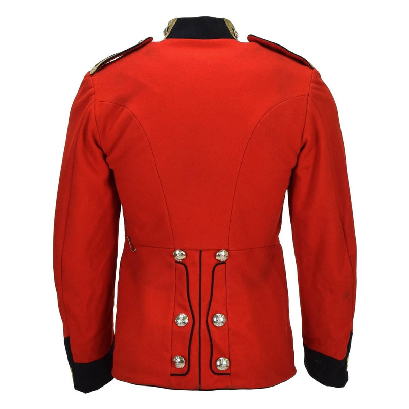 Original British Military Jacket Tunic Style Wool Solid Red Golden Buttons