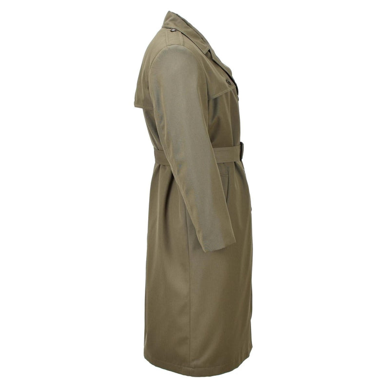 Original Italian military women trench coat olive long with belt liner army NEW