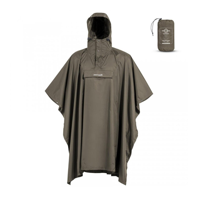 PENTAGON Cloudburst Packable Poncho Waterproof Breathable Reflective Details