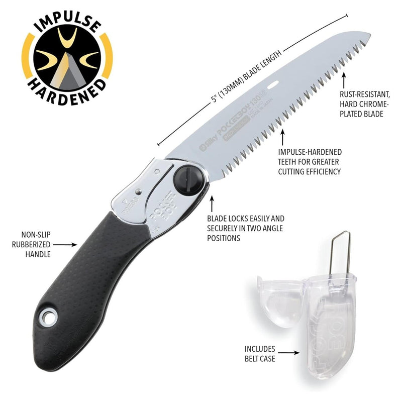 Silky Pocketboy 130-10 Compact Folding Saw Bushcraft Stainless Steel Blade