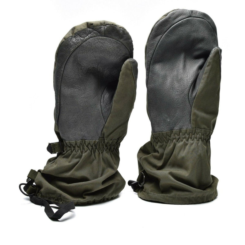 GoreTex olive waterproof combat gloves military original Austrian army winter gloves leather palms