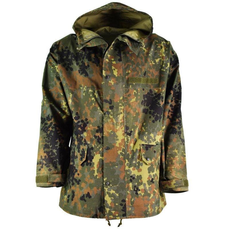 Original German army field Jacket Gore-Tex Flecktarn waterproof rain gear parka all seasons