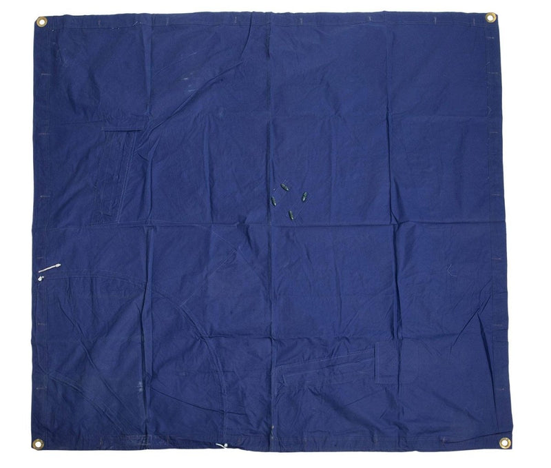 Original Romanian Military poncho Tent Tarpaulin Blue heavyweight Waterproof 1.80x1.80cm Surplus